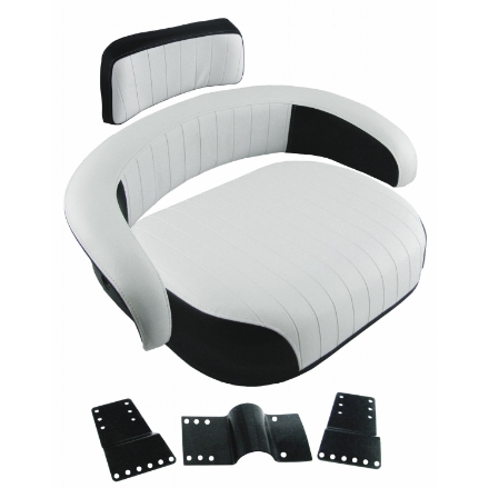 Picture of Cushion Set, Black & White Embossed Vinyl, Unassembled w/ Brackets - (3 pc.)