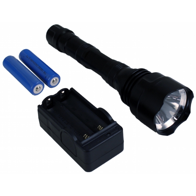 Picture of Heavy Duty Aluminum Rechargeable Flashlight w/ Battery, 1000 Lumens