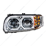 Picture of High Power 10 LED Chrome Headlights with 6 LED Turn & 100 LED Halo for 2008-2023 Peterbilt 389