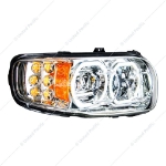 Picture of High Power 10 LED Chrome Headlights with 6 LED Turn & 100 LED Halo for 2008-2023 Peterbilt 389