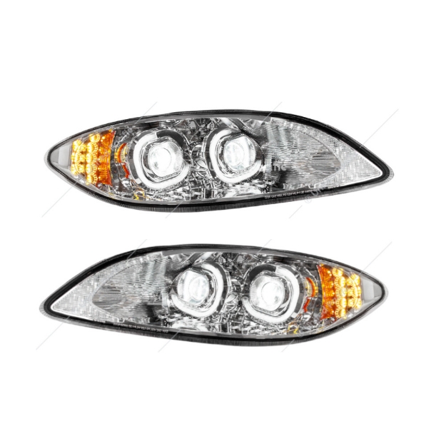 Picture of Chrome LED Projection Headlights for 2006-2017 International PROSTAR