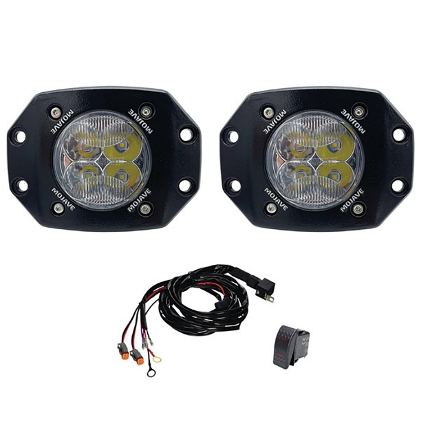 Picture of 3" Mojave Series Flush Mount LED Racing Light Kit, 2 pk w/ Wiring Harness