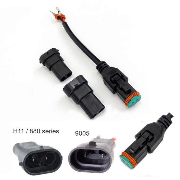 Picture of 2 pin Deutsch DT compatible to 880 (H11) and 9005, 6"
